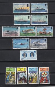 Guernsey 1973 Year set of 14 commemorative stamps unmounted mint NHM