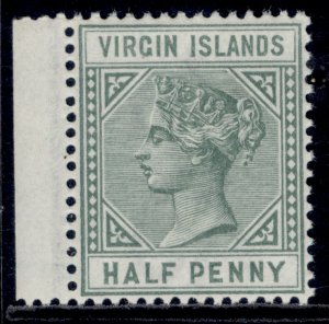 BRITISH VIRGIN ISLANDS QV SG27, ½d dull green, NH MINT.