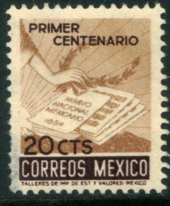 MEXICO 888, 20c Centennial of National Anthem. Mint, NH. VF.