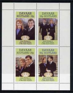 Davaar Island 1986 Royal Wedding perf sheetlet of 4, unmo...