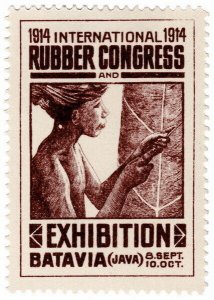 (I.B) Netherlands Indies Cinderella : Rubber Exhibition (Batavia 1914) English