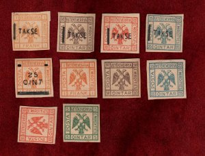 ALBANIA UNAUTHORIZED STAMPS  NEVER PUT INTO USE 1920'S