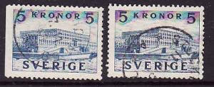 Sweden:SC#322-2a-used-5k blue +perf on 3 sides-cv $1.25