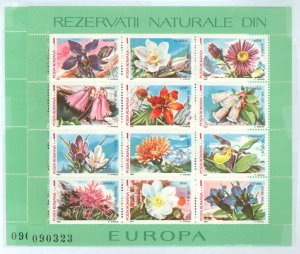 Romania #3465-3466 Mint (NH) Souvenir Sheet (Animals) (Flora)