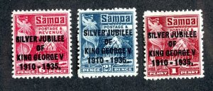 1935 Samoa Agencies Sc #163/65 m*/** cv. $9 ( 547 JUB )