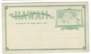 HAWAII 1897 POSTAL CARD (UX9)  UNUSED ENTIRE SOUND