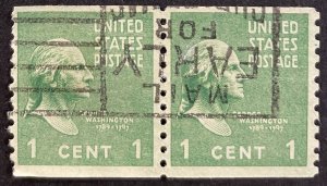 US #839 Used Coil Pair F/VF 1c George Washington 1939 [B16.1.4]