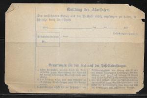 Bavaria Stationery Form Money Order H&G 4 Unused