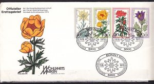 Germany, Scott cat. B521-B524. Flowers issue. Long First day cover. ^