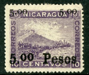 Nicaragua 1903  Tourist OP on Momotombo 5P/10¢ Scott UNL Max 231Ne Mint Y907 ⭐⭐⭐ 
