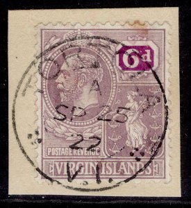 BRITISH VIRGIN ISLANDS GV SG98, 6d dull & bright purple, USED. CDS on PIECE