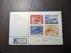 1950 Registered British Aden Airmail Cover Nukalla to Berne Switzerland