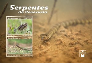 GUINEA BISSAU - 2021 - Venezuelan Snakes - Perf 2v Sheet - Mint Never Hinged