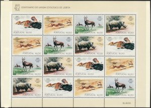 1984 Portugal Lisbon Zoo Centenary complete sheet MNH Sc# 1588a CV $24.00