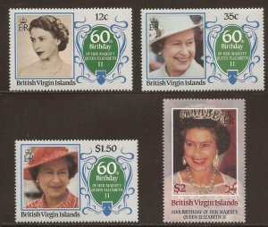 1986 British Virgin Islands 545-548 60 years of Queen Elizabeth II