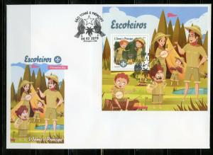 SAO TOME 2019  SCOUTS   SOUVENIR SHEET FIRST DAY COVER