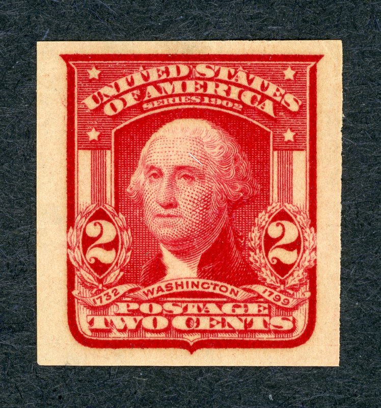 #320 – 1906 2c Washington, carmine, imperforate. MNH OG.