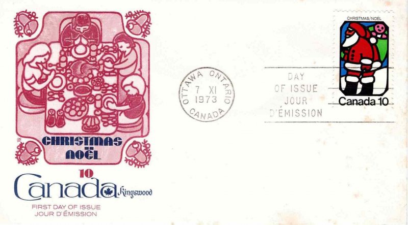 Canada 1973 FDC Sc 627 Christmas Noel Kingswood Cachet First Day Cover