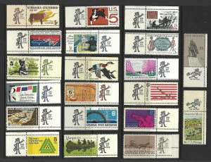 US 50 Different MNH Zip/Mail Early/Copyright Singles #737//C114