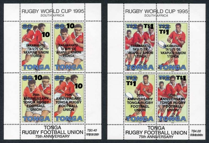 Tonga SGMS1377 1997 Rugby overprints Cat 12 pounds