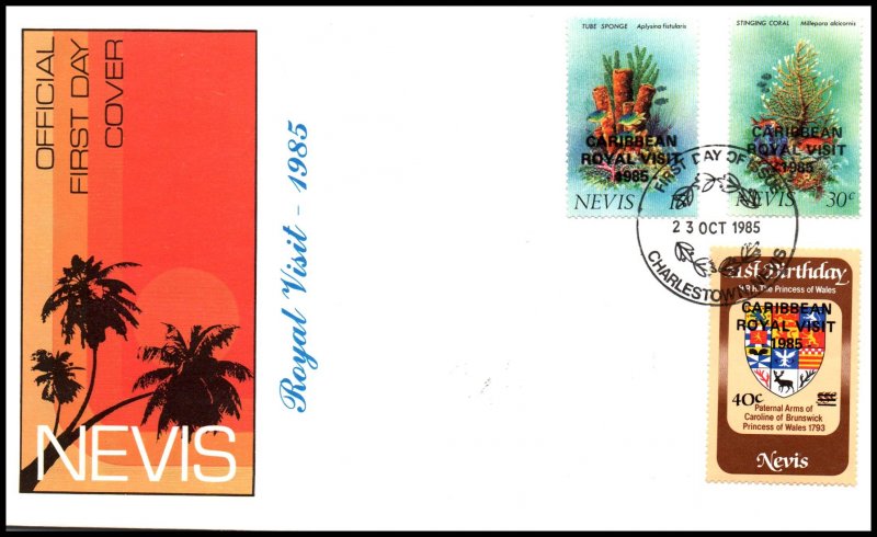 Nevis 446-448 Royal Visit U/A FDC