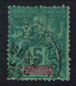 Guadeloupe Tablet key-type inscr 'GUADELOUPE ET DEPENDANCES' 5c 1892 Canc SG#38