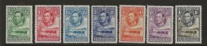 Bechuanaland Protectorate 124-31  1938 7 values fvf mint hinged