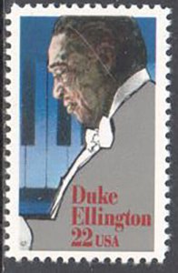 1986 Duke Ellington Single 22c Postage Stamp, Sc# 2211, MNH, OG