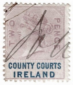 (I.B) QV Revenue : County Courts Ireland 2d (1878) inverted watermark