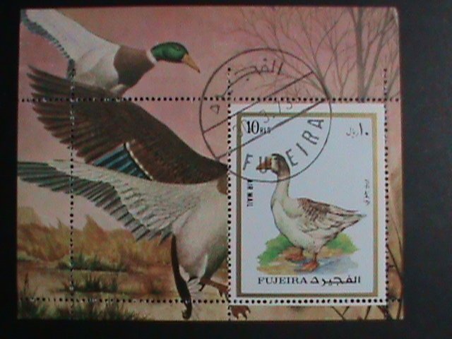 FUJEIRA STAMP:1973 COLORFUL LOVELY WATER DUCK CTO S/S SHEET VERY FINE