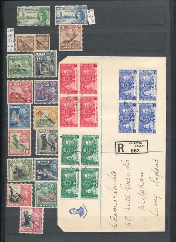 MALTA Good 1863/1972 M&U Collection (Appx 550+Stamps)ALB413