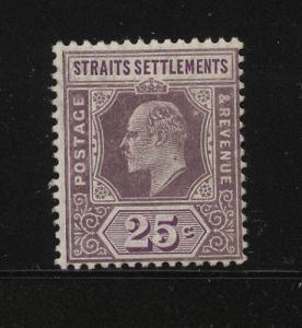 Straits Settlements  Scott # 118  25c violet     1909   MH