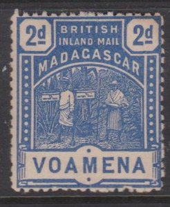 Madagascar 1895 British Inland Mail MH - toned upper right