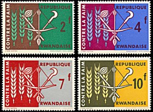 Rwanda 23-26, MNH, Freedom From Hunger Campaign