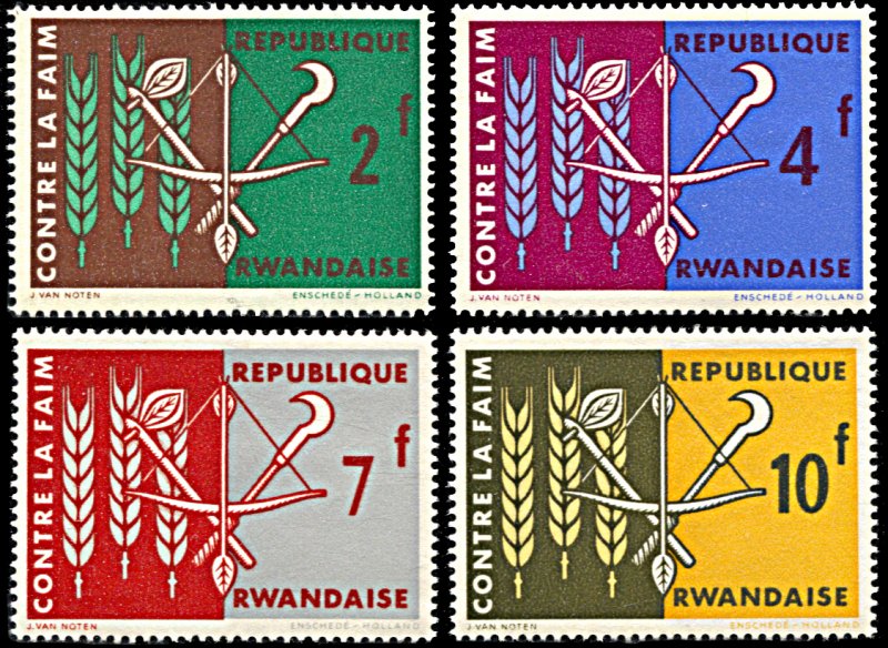 Rwanda 23-26, MNH, Freedom From Hunger Campaign