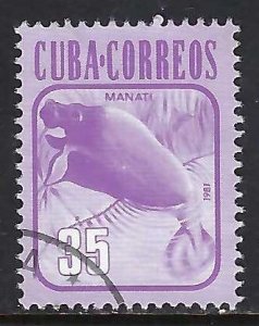 Cuba 2461 VFU FAUNA MANATI T443-2