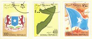 Somali Rep  1997 flag, map, arms