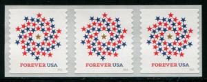 5130 US (47c) Patriotic Spiral SA coil, MNH strip/3