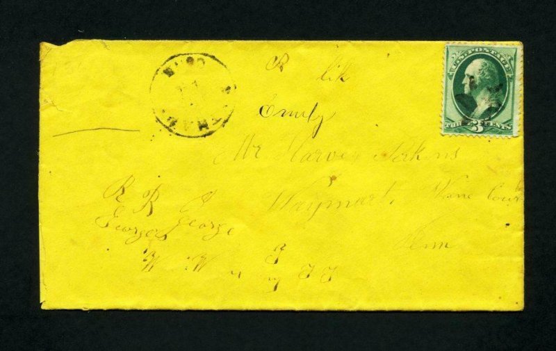 FREE SHIPPING - # 184 on cover Bethany, CT, DPO, to Waymart, PA - 8-11-1880's