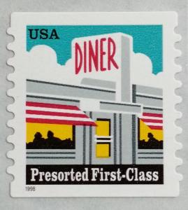 1998 25c Diner, self-adhesive, Coil Scott 3208a Mint F/VF NH