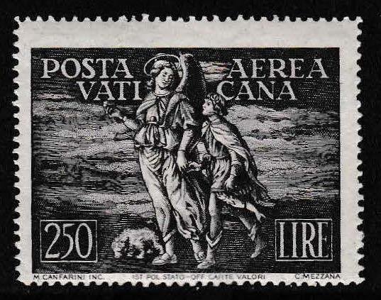 Vatican City 1948 250lira Airmail C16. Iconic Angel Raphael  Mint Stamp VF