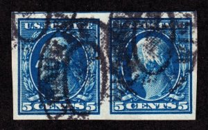 US 347 5c Washington Used Pair VF-XF SCV $110