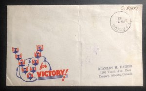 1943 Army Post Office Canada Patriotic cover To Calgary For Victory