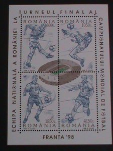 ROMANIA-1998 SC# 4220 WORLD CUP SOCCER CHAMPIONSHIPS-FRANCE MNH S/S VERY FINE