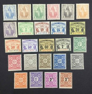 MOMEN: FRENCH COLONIES IN GUINEA SC #J1-J25 1905-14 MINT OG H LOT #63869