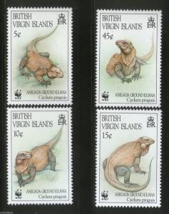 British Virgin Islands 1994 WWF Ground Iguana Reptiles Wildlife Sc 791-4 MNH #16