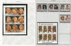 St Vincent Stamp Collection on 40 Scott International & Harris Pg to 1986, JFZ