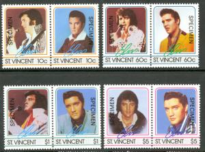 ST VINCENT 1985 ELVIS PRESLEY Specimen Set Sc 870-877 MNH