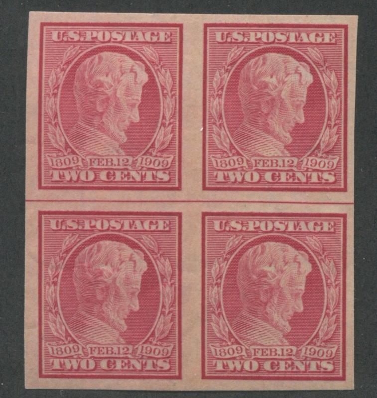 1909 US Stamp #368 2c Mint Never Hinged Very Fine Imperf Block of 4