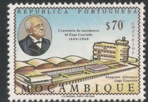 1969 Mozambique #484 MINT VF MNH - 70c Admiral Coutinho and Airport